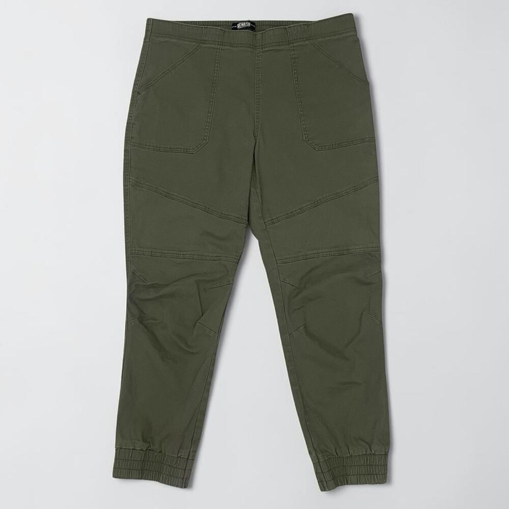 Rewash Olive Green Utility Moto Jogger Pants